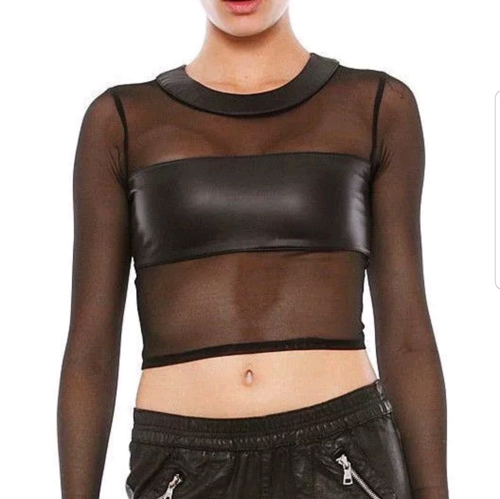 Donna Mizani Crop Leather Top